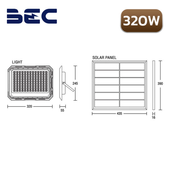 สปอร์ตไลท์โซล่าเซลล์ LED BEC SPIDER TRI COLOR 320W-1