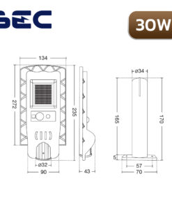 โคมไฟถนนโซล่าเซลล์ LED BEC BERLIN 30W-2
