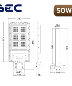 โคมไฟถนนโซล่าเซลล์ LED BEC BERLIN 50W-2