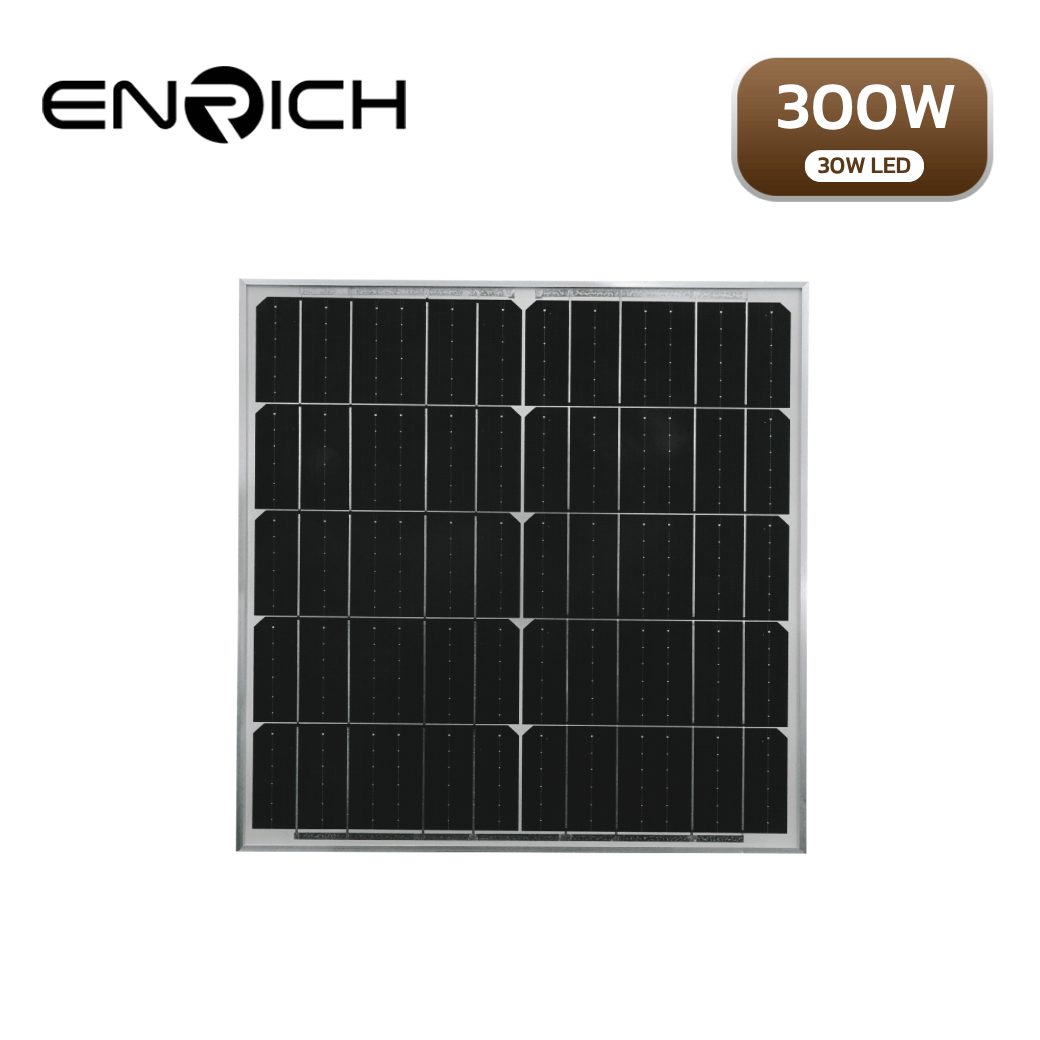 แผงโซล่าเซลล์ไฟถนนโซล่าเซลล์ LED ENRICH 300W LED30 รุ่น MAXNUM+