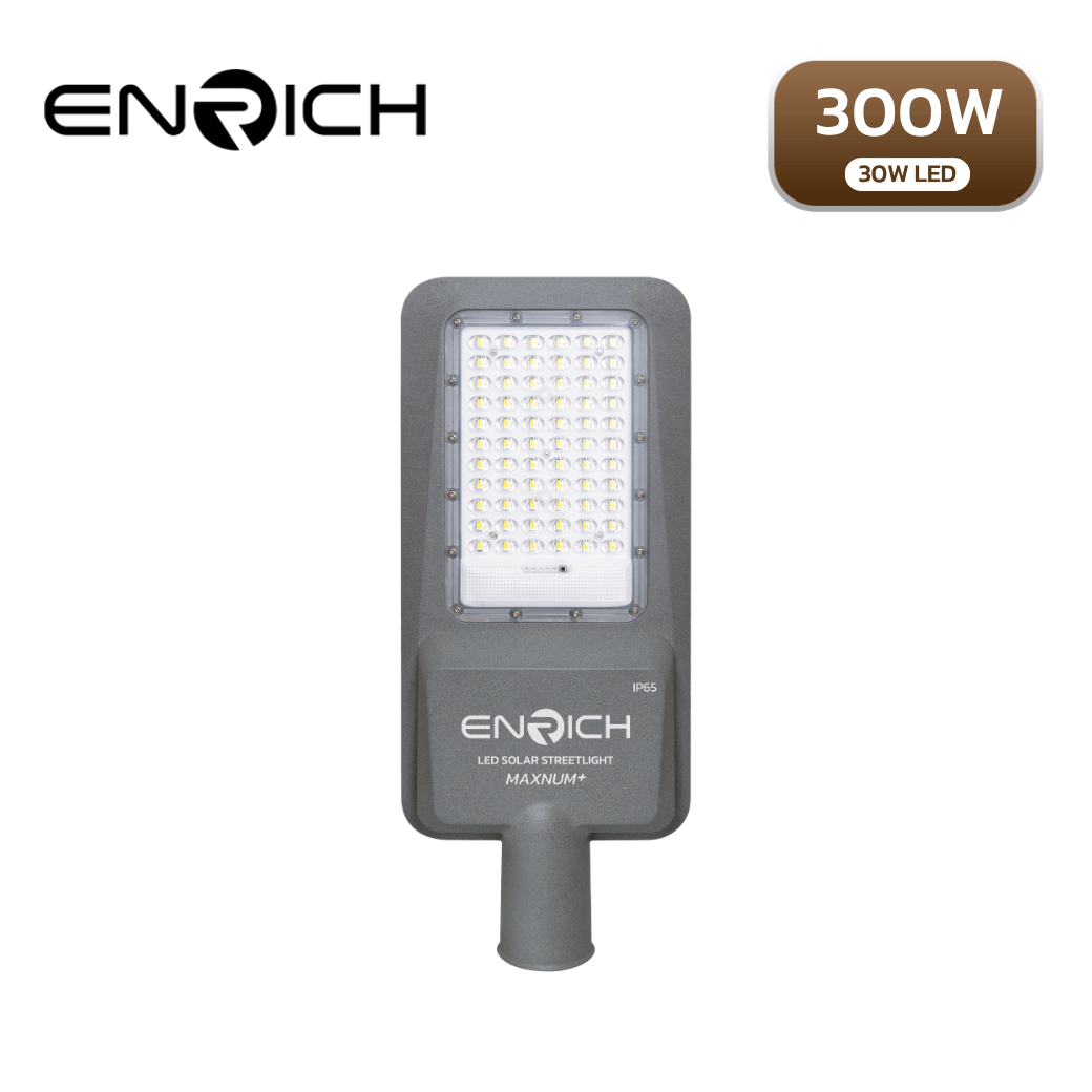 หน้าโคมไฟถนนโซล่าเซลล์ LED ENRICH 300W รุ่น MAXNUM+
