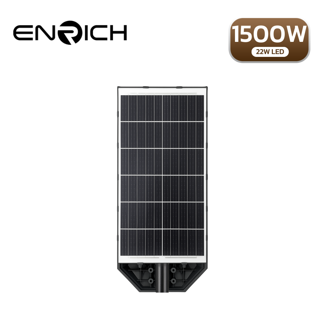 หลังโคมไฟถนนโซล่าเซลล์ LED ENRICH VADER 1500WLED22W